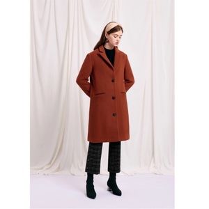 Petite Studio Brenna Wool Coat in Berry, XS